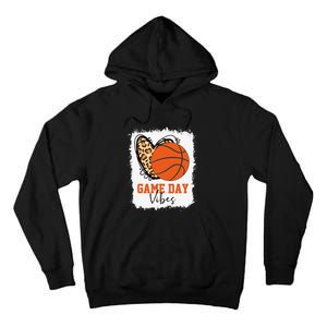 Bleached Basketball Game Day Vibes Basketball Mom Game Day Tall Hoodie