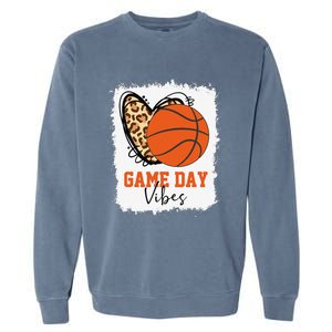 Bleached Basketball Game Day Vibes Basketball Mom Game Day Garment-Dyed Sweatshirt