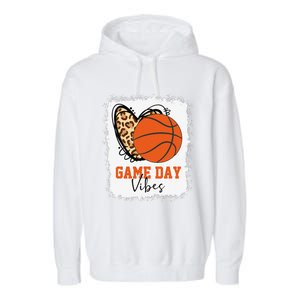 Bleached Basketball Game Day Vibes Basketball Mom Game Day Garment-Dyed Fleece Hoodie