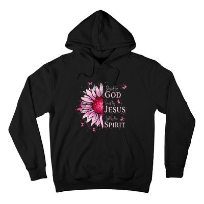 Blessed By God Loved By Jesus Pin.K Sunflower Hoodie