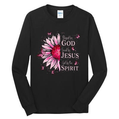 Blessed By God Loved By Jesus Pin.K Sunflower Tall Long Sleeve T-Shirt