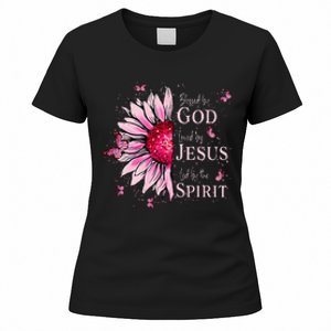 Blessed By God Loved By Jesus Pin.K Sunflower Women's T-Shirt