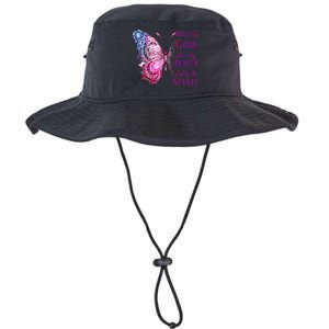 Blessed By God Loved By Jesus Pin.K Butterfly Christian Legacy Cool Fit Booney Bucket Hat