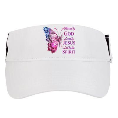 Blessed By God Loved By Jesus Pin.K Butterfly Christian Adult Drive Performance Visor