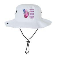 Blessed By God Loved By Jesus Pin.K Butterfly Christian Legacy Cool Fit Booney Bucket Hat