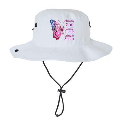 Blessed By God Loved By Jesus Pin.K Butterfly Christian Legacy Cool Fit Booney Bucket Hat