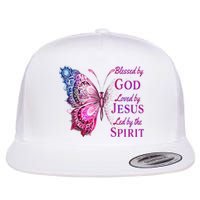 Blessed By God Loved By Jesus Pin.K Butterfly Christian Flat Bill Trucker Hat