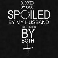 Blessed By God Spoiled By My Husband Protected By Boths Ladies PosiCharge Tri-Blend Wicking Tank