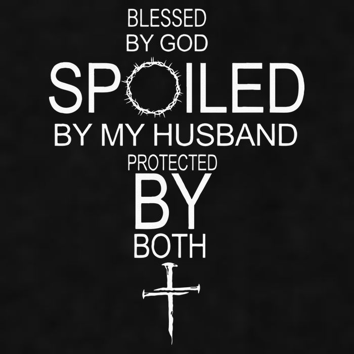 Blessed By God Spoiled By My Husband Protected By Boths Ladies PosiCharge Tri-Blend Wicking Tank