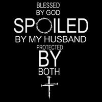 Blessed By God Spoiled By My Husband Protected By Boths 7-Panel Snapback Hat