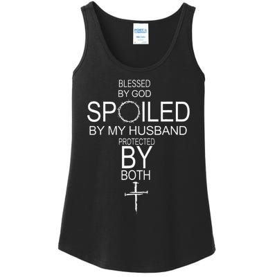 Blessed By God Spoiled By My Husband Protected By Boths Ladies Essential Tank