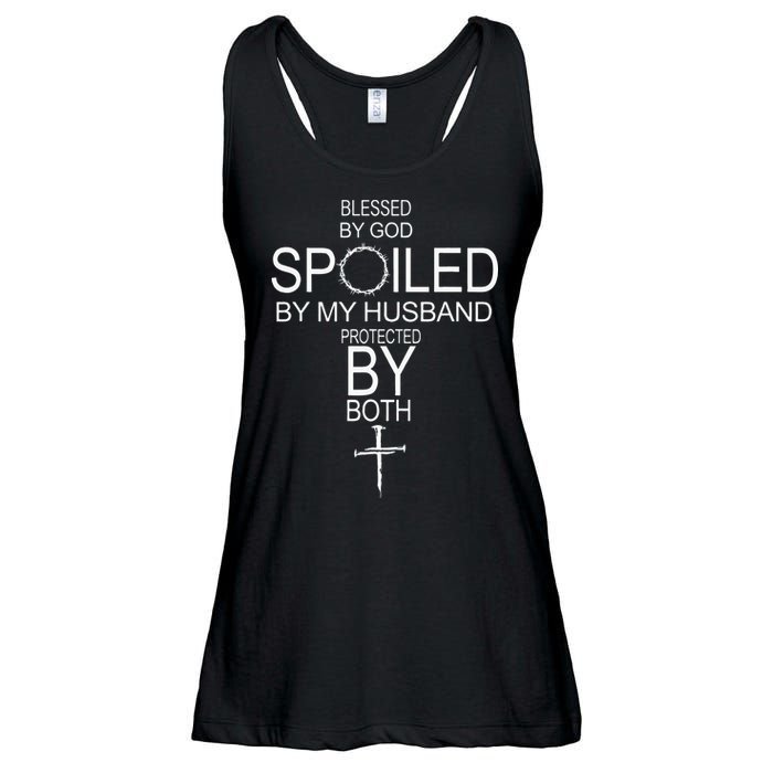 Blessed By God Spoiled By My Husband Protected By Boths Ladies Essential Flowy Tank