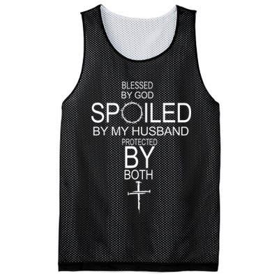 Blessed By God Spoiled By My Husband Protected By Boths Mesh Reversible Basketball Jersey Tank