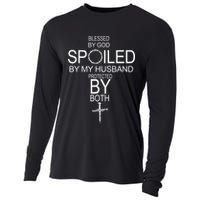 Blessed By God Spoiled By My Husband Protected By Boths Cooling Performance Long Sleeve Crew