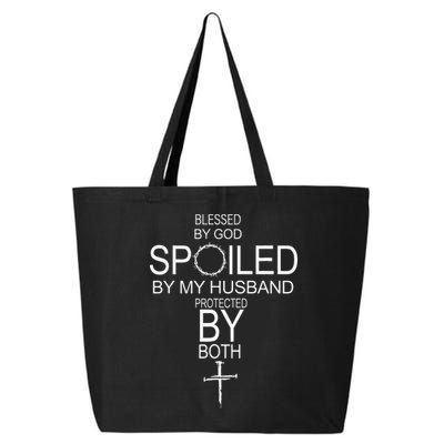 Blessed By God Spoiled By My Husband Protected By Boths 25L Jumbo Tote