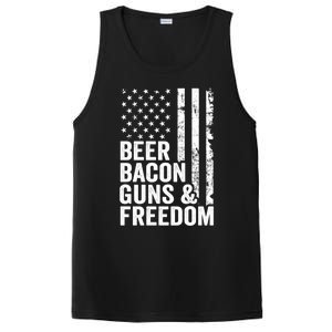 Beer Bacon Guns And Freedom / Usa Bbq American Flag Ing Funny Gift PosiCharge Competitor Tank