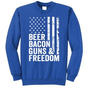 Beer Bacon Guns And Freedom / Usa Bbq American Flag Ing Funny Gift Sweatshirt