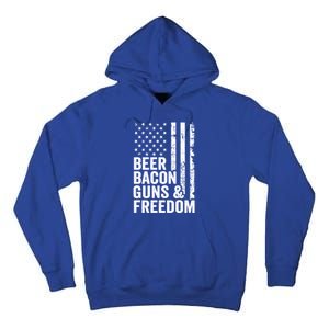 Beer Bacon Guns And Freedom / Usa Bbq American Flag Ing Funny Gift Tall Hoodie