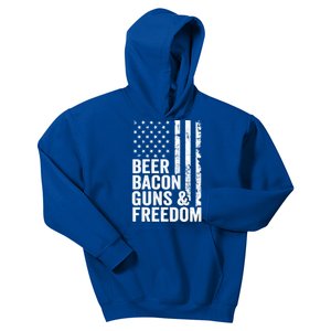 Beer Bacon Guns And Freedom / Usa Bbq American Flag Ing Funny Gift Kids Hoodie