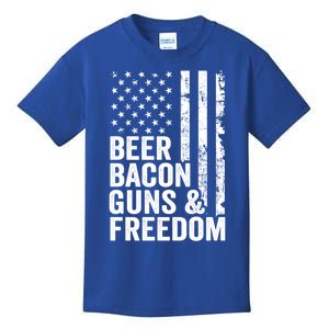 Beer Bacon Guns And Freedom / Usa Bbq American Flag Ing Funny Gift Kids T-Shirt