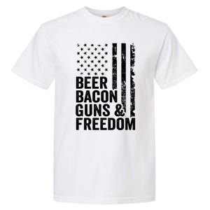 Beer Bacon Guns And Freedom / Usa Bbq American Flag Ing Funny Gift Garment-Dyed Heavyweight T-Shirt