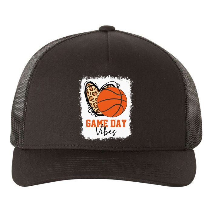 Bleached Basketball Game Day Vibes Basketball Mom Game Day Yupoong Adult 5-Panel Trucker Hat