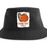 Bleached Basketball Game Day Vibes Basketball Mom Game Day Sustainable Bucket Hat