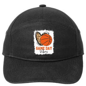 Bleached Basketball Game Day Vibes Basketball Mom Game Day 7-Panel Snapback Hat