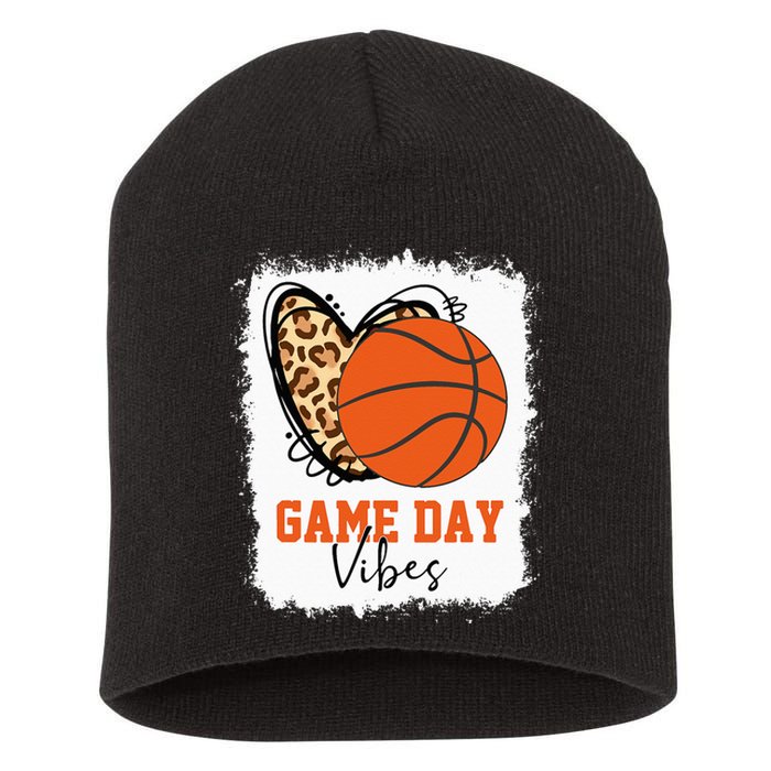 Bleached Basketball Game Day Vibes Basketball Mom Game Day Short Acrylic Beanie