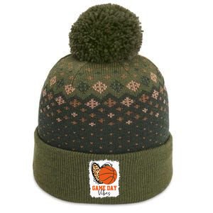 Bleached Basketball Game Day Vibes Basketball Mom Game Day The Baniff Cuffed Pom Beanie