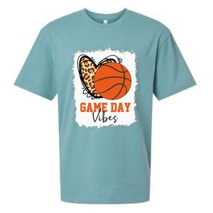 Bleached Basketball Game Day Vibes Basketball Mom Game Day Sueded Cloud Jersey T-Shirt