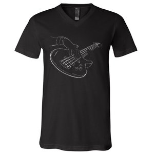 Bassist Bass Guitar Player Guitarist Rock Musician Music V-Neck T-Shirt