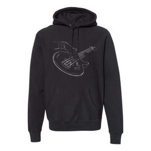 Bassist Bass Guitar Player Guitarist Rock Musician Music Premium Hoodie