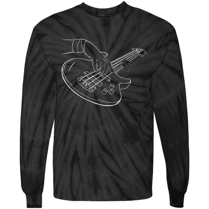 Bassist Bass Guitar Player Guitarist Rock Musician Music Tie-Dye Long Sleeve Shirt