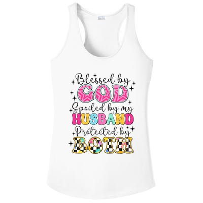 Blessed By God Spoiled By My Husband Protected By Both Ladies PosiCharge Competitor Racerback Tank