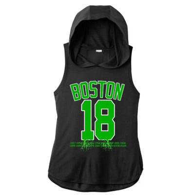 Boston Bleed Green For 18 A Celebration Ladies PosiCharge Tri-Blend Wicking Draft Hoodie Tank