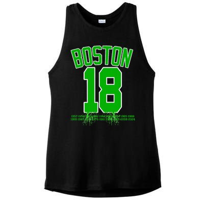 Boston Bleed Green For 18 A Celebration Ladies PosiCharge Tri-Blend Wicking Tank