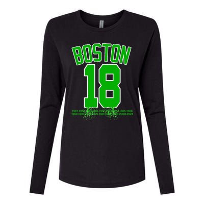 Boston Bleed Green For 18 A Celebration Womens Cotton Relaxed Long Sleeve T-Shirt