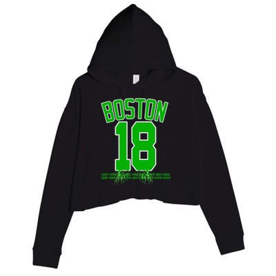 Boston Bleed Green For 18 A Celebration Crop Fleece Hoodie