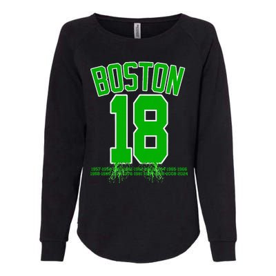 Boston Bleed Green For 18 A Celebration Womens California Wash Sweatshirt