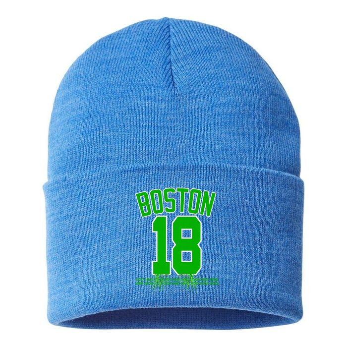 Boston Bleed Green For 18 A Celebration Sustainable Knit Beanie