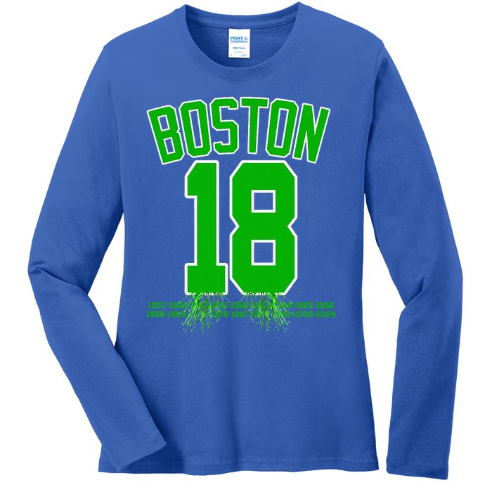 Boston Bleed Green For 18 A Celebration Ladies Long Sleeve Shirt