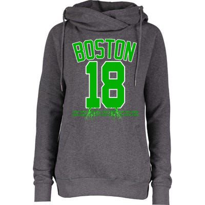 Boston Bleed Green For 18 A Celebration Womens Funnel Neck Pullover Hood