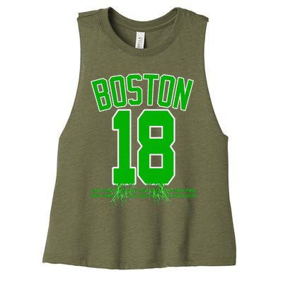 Boston Bleed Green For 18 A Celebration Women's Racerback Cropped Tank