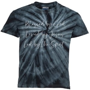 Blessed By God Loved By Jesus Led By The Holy Spirit Kids Tie-Dye T-Shirt