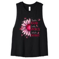 Blessed By God Loved By Jesus Women's Racerback Cropped Tank