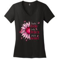 Blessed By God Loved By Jesus Women's V-Neck T-Shirt