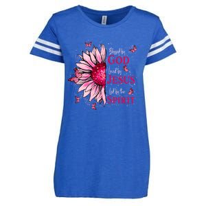 Blessed By God Loved By Jesus Enza Ladies Jersey Football T-Shirt