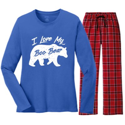 Boo Bear Great Gift Polar Bear Spirit Bear Valentine Cool Gift Women's Long Sleeve Flannel Pajama Set 