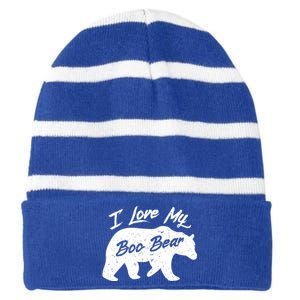 Boo Bear Great Gift Polar Bear Spirit Bear Valentine Cool Gift Striped Beanie with Solid Band